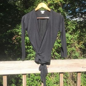 3/4 sleeve wrap crop top by J. Crew